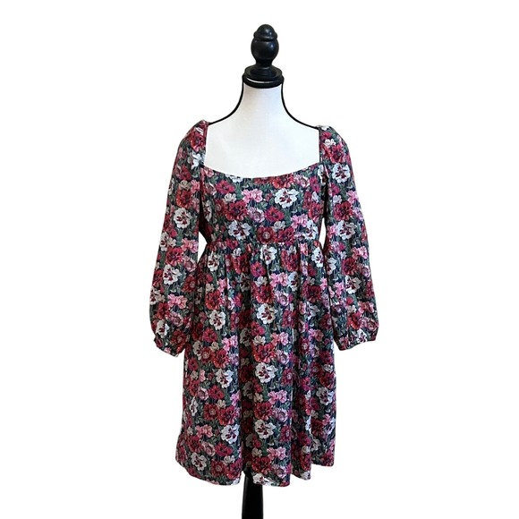 J. Crew Dresses & Skirts - J. Crew Liberty Fabric Floral Square‎ Neck Puff Sleeve Smocked Dress Size 12